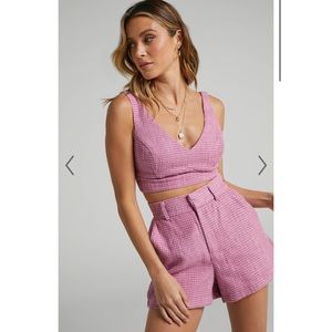 Showpo Melbourne Two Piece Set - Twill set in Pink Size 2 (XS)